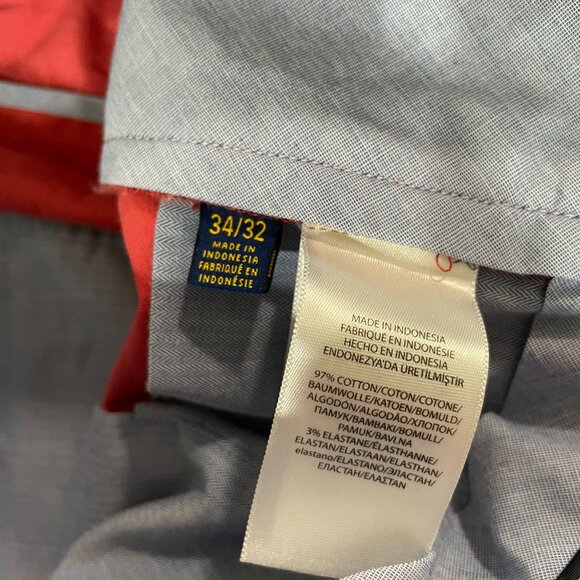 Polo Ralph Lauren Men's Stretch Classic Fit Red Pants Size 34x32 Flat Front - Picture 3 of 5